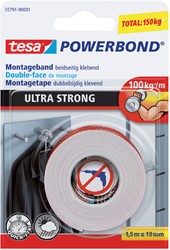 Dubbelzijdige plakband Tesa ultra 19mmx1,5m