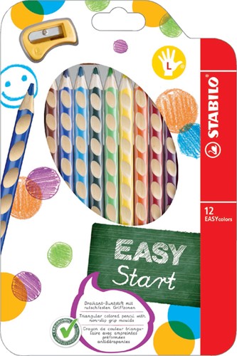 Kleurpotlood Stabilo Easycolor linkshandig 12-delig assorti