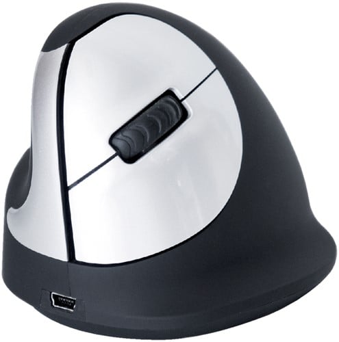 Ergonomische muis HE R-Go verticaal linkshandig draadloos medium