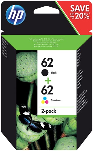 Inktcartridge HP N9J71AE 62 zwart + kleur