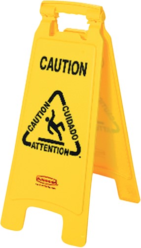 Waarschuwingsbord wet floor caution 67x28x4cm geel.