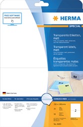 Etiket Herma 4683 A4 210X148mm transparant 25 vel 50 stuks
