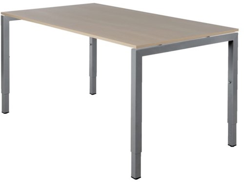 Bureau NPO Fyra instelbaar 120x80cm alu frame eiken blad