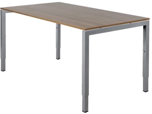 Bureau NPO Fyra instelbaar 120x80cm alu frame noten blad