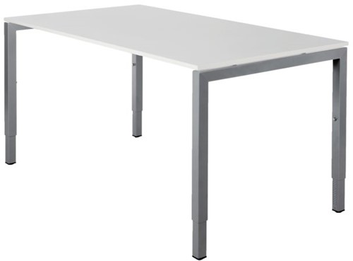 Bureau NPO Fyra instelbaar 160x80cm alu frame wit blad