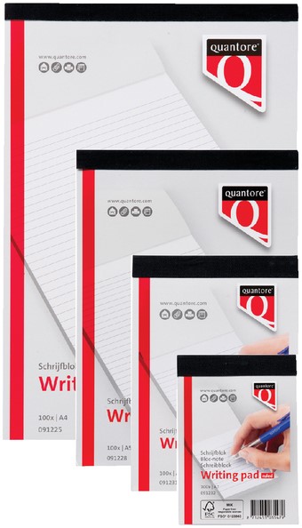 Schrijfblok Quantore A4 100 Vel 60 Grams 5mm Geruit Papier 