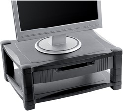 Monitorstandaard Quantore met opberglade 43x34cm zwart