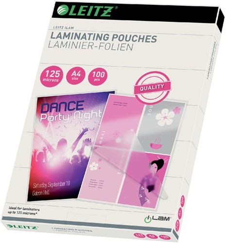 Lamineerhoes Leitz A4 2x125 micron glanzend 100 stuks 33808