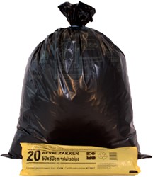 Afvalzak Komo 60x80cm 60 liter 20 stuks zwart