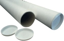 Koker karton Dijkgraaf A3 330x32mm wit 5 stuks incl. doppen
