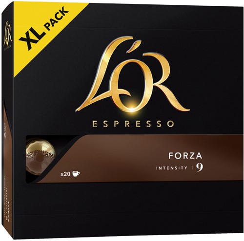 Koffiecups Douwe Egberts L'Or Espresso Forza 20 stuks.