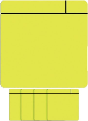 Magneet scrum 7,5cmx7,5cm geel 5 stuks