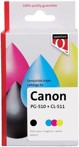 Inktcartridge Quantore alternatief voor Canon PG-510 + CL-511 zwart +  kleur