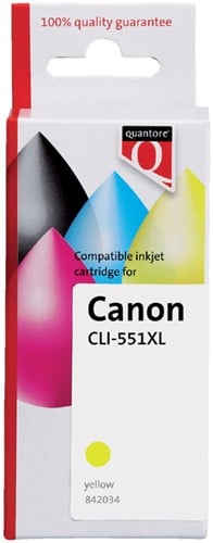 Inktcartridge Quantore alternatief voor Canon CLI-551XL geel
