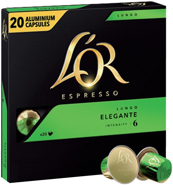 hooi breng de actie muis Koffiecups Douwe Egberts L'Or Espresso Elegante 20 stuks