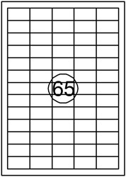 Etiket Quantore A4 38x21,2mm wit 100 vel 6.500 stuks