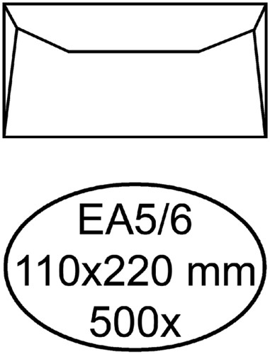 Bank envelop Quantore EA5/6 110x220mm wit 500 stuks
