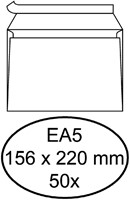 Bank envelop Hermes EA5 156x220mm zelfklevend met strip wit 50 stuks