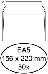 Bank envelop Hermes EA5 156x220mm zelfklevend met strip wit 50 stuks