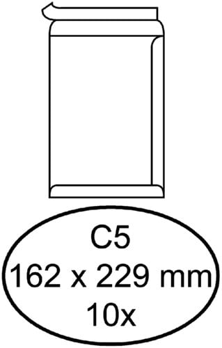 Bank envelop Quantore C5 162x229mm zelfklevend wit 10 stuks
