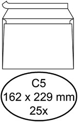Bank envelop Quantore C5 162x229mm zelfklevend wit 25 stuks