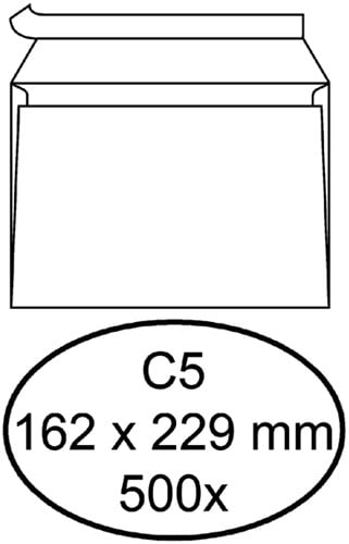 Bank envelop Quantore C5 162x229mm zelfklevend wit 500 stuks