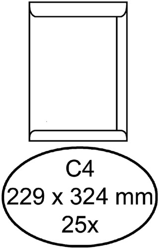 Akte envelop Quantore C4 229x324mm zelfklevend wit 25 stuks