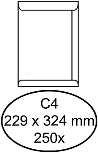 Akte envelop C4A 229x324mm 120 grams wit 250 stuks