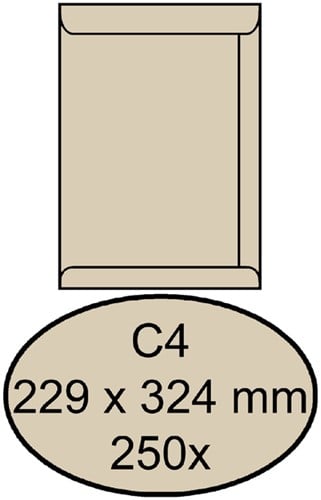 Akte envelop Quantore C4 229x324mm cremekraft 250 stuks