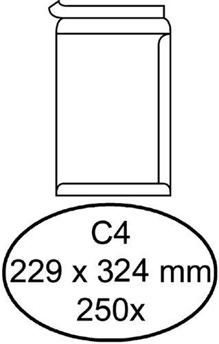 Akte envelop Quantore C4 229x324mm zelfklevend wit 250 stuks