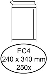 Akte envelop Hermes EC4 240x340mm zelfklevend wit 250 stuks