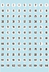 Etiket Herma 4128 Ø8mm getallen 1-540 540 stuks