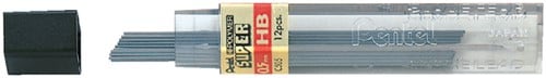 Potloodstift Pentel 0.5mm zwart HB