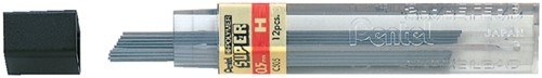 Potloodstift Pentel 0.5mm zwart per koker H.
