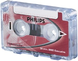Cassette dicteer Philips LFH0005 2c15min met clip | afname per 10 stuks