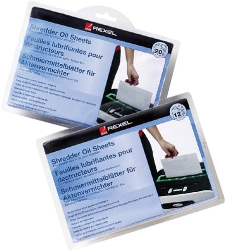 Olie sheets Rexel voor papierversnipperaars 20 sheets