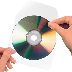 Cd/dvd hoes 3L 6832-10 127x127mm met klep zelfklevend transparant 10 stuks