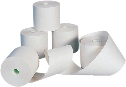 Pinrollen Qbasic 57x30x8mm - 11 meter thermisch papier per pinrol | afname per 5 rol