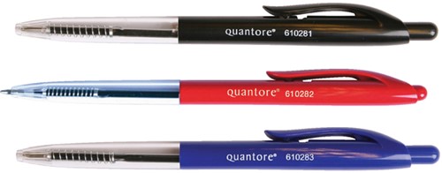 Balpen Quantore Stick drukknop rood medium-2