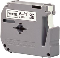 Labeltape Brother P-touch MK221 9mm zwart op wit-3