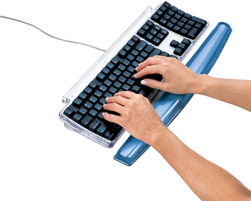 Polssteun toetsenbord Fellowes Crystals Gel transparant blauw