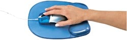 Muismat met polssteun Fellowes gel transparant blauw 9114120