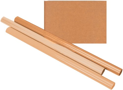 Pakpapier bruin kraft 100cm x 10m gestreept 60 grams