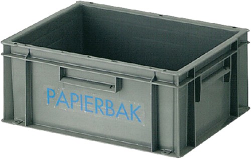 Papierbak kunststof voor papier 40x30x17,5cm grijs
