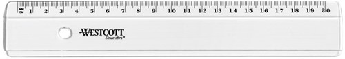 Liniaal Westcott 20cm kunststof transparant