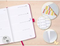 Agenda 2027 Sigel Jolie Flair 7 dagen per 2 pagina's A6 omslag hardcover 'Dusty Red' SI-7J128-3