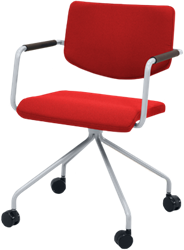 Vergaderstoel Huislijn Alfa HS0131 spinframe lage rug rood