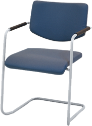 Vergaderstoel Huislijn Alfa HS0110 sledeframe lage rug blauw