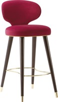 Barkruk Ancona 4-poots zithoogte 77cm kuip stof frame beukenhout