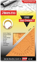 Geodriehoek Aristo 1550 16omm flexibel transparant oranje